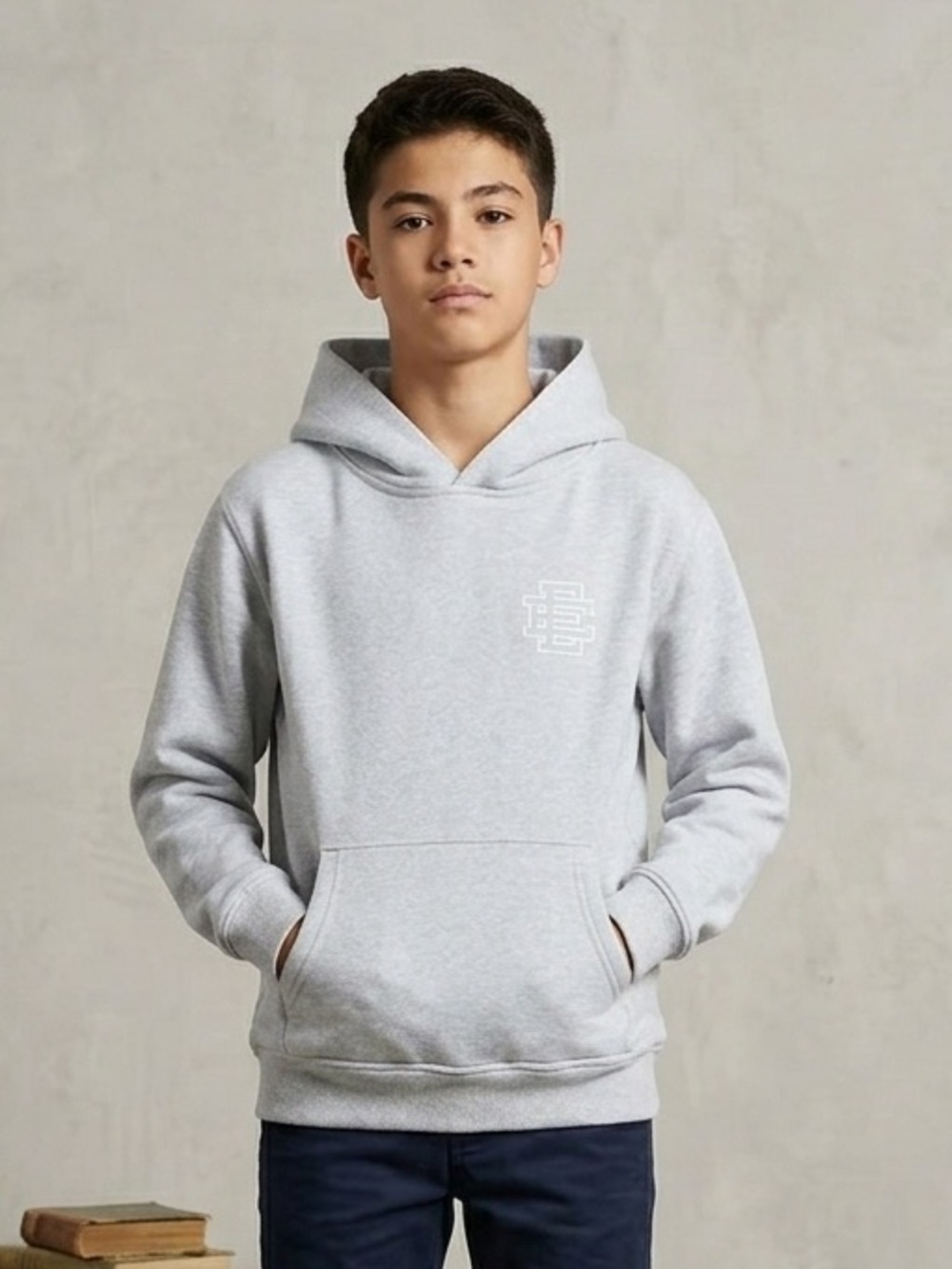 Eric Emanuel EE Basic Hoodie Heather Grey Youth Kids Large L